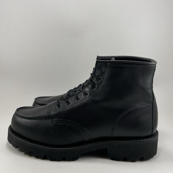 Red Wing Shoes Porter Moc 6" Lace Up Boots Womens Size 10 Black Leather 3497 - Picture 3 of 11